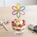 Drewniany mini Topper  Kwiat 6 płatków