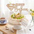 Drewniany Topper z napisem SUPER Babcia