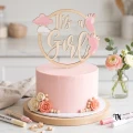 Drewniany Topper It s a Girl w kole