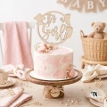Topper na baby shower It s a Girl w kole drewniany