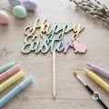 Topper na Wielkanoc Happy Easter  drewniany
