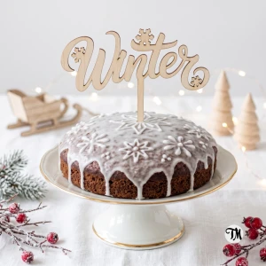 Topper zimowy "Winter" ze śnieżynkami