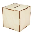 Skarbonka kwadratowa, drewniana ze sklejki
