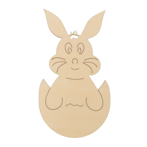 Wooden tag - rabbit in egg