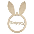 zawieszka wielkanocna królik z napisem „Happy”