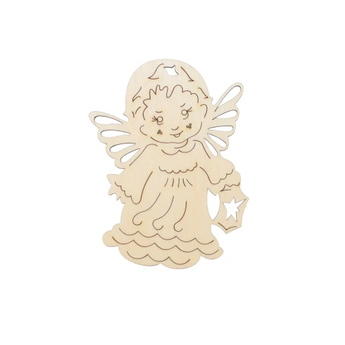 Wooden tag - angel with lantern