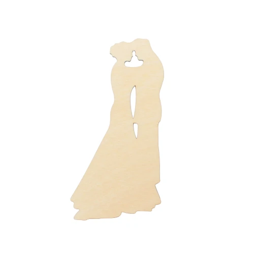 Wooden bride and groom, wedding decoration - small