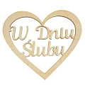 serce na wesele z napisem „W dniu ślubu”