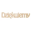 napis „Dziękujemy” drewniany