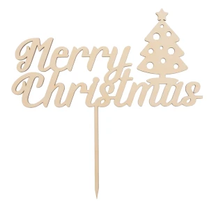 Wooden topper - "Merry Christmas"