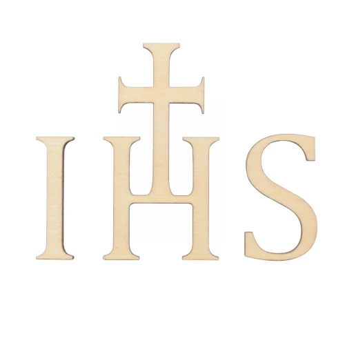 Drewniany napis dekoracyjny „IHS”