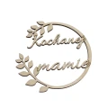 Drewniany wianek z napisem “Kochanej Mamie”