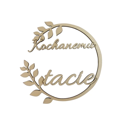 Plywood wreath with inscription "Kochanemu Tacie"