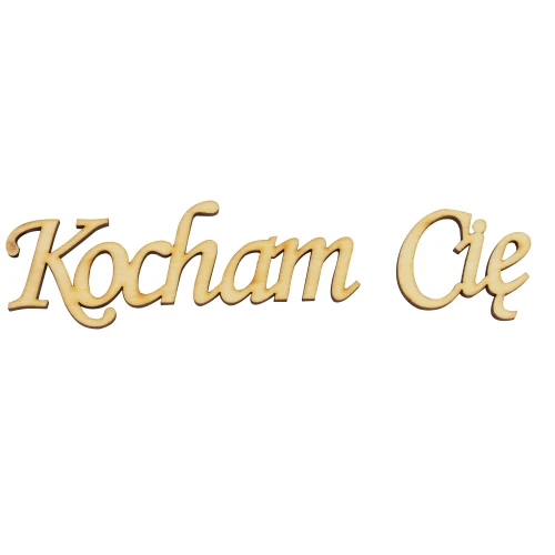 Plywood inscription - "Kocham Cię"