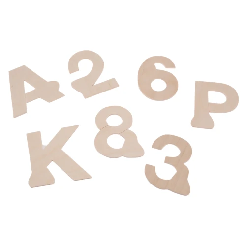 Plywood letters and numbers - wooden ornaments