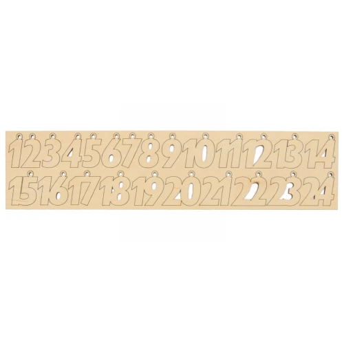 Wooden numbers for advent calendar 24 pcs.
