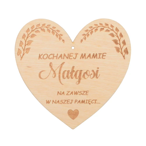 Zawieszka na znicz dla mamy z imieniem - drewno
