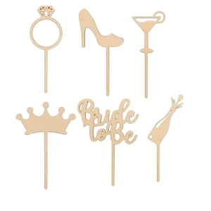 Wooden mini toppers for a bachelorette party