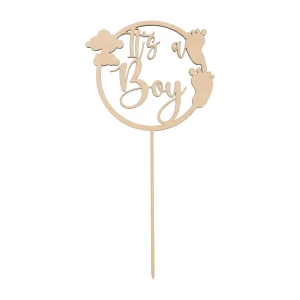 Wooden cake topper -" It's a Boy"