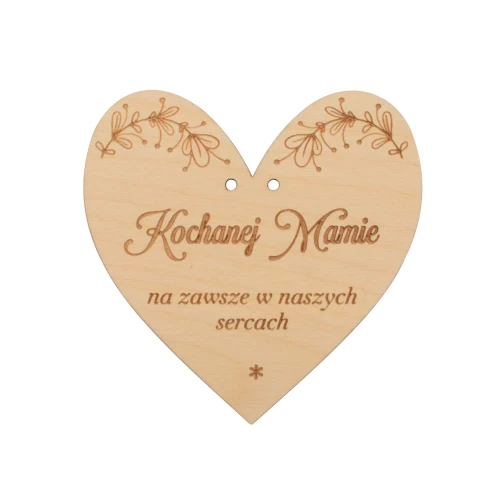Wooden memorial candle tag for mom