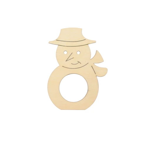 Wooden napkin ring - snowman