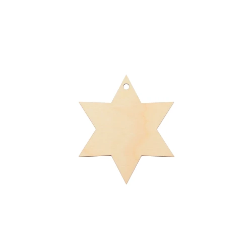 Wooden Christmas tree tag - full star