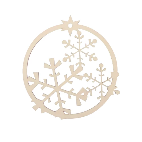 Wooden bauble - snowflake