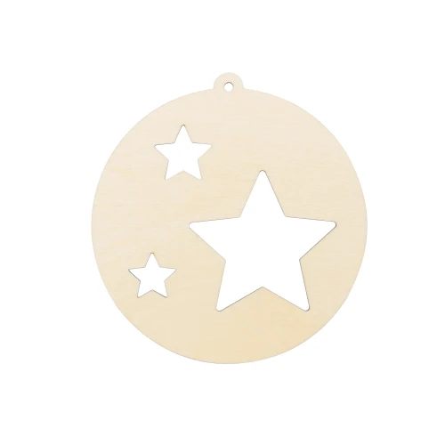 Wooden bauble - Christmas tree with stars