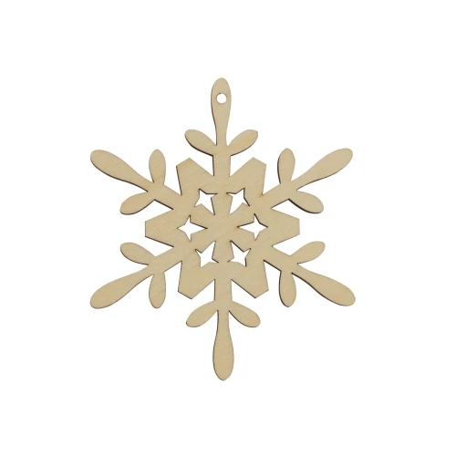 Wooden snowflake 6, Christmas tree decoration