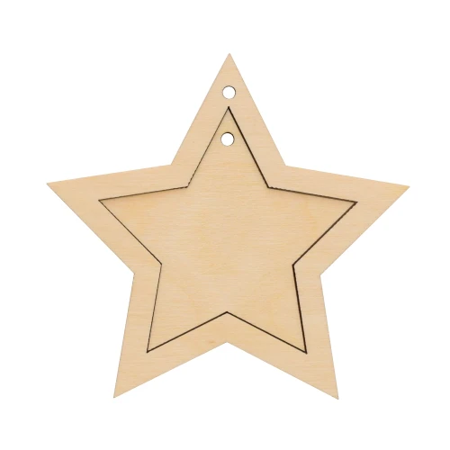 Plywood star - Christmas decoration, set of 2 pcs.