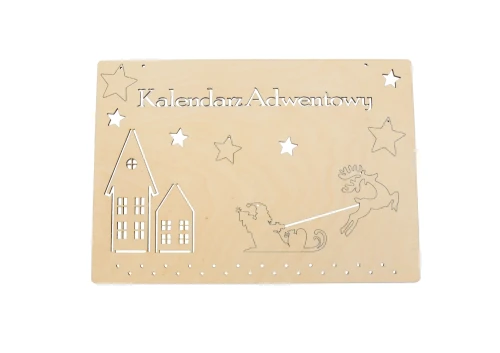 Wooden advent calendar - base and 5 tags