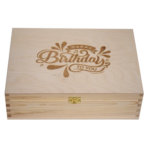 Wooden box with hinged lid - wooden engraved box, gift for birthday