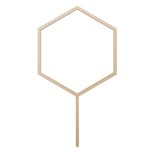 Wooden hexagon cake topper for decorating with flowers