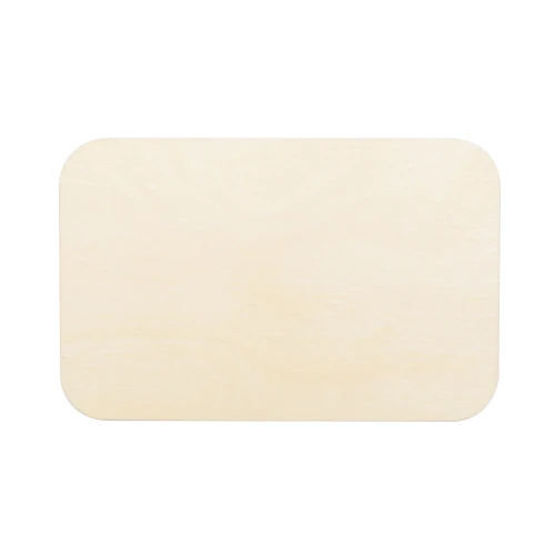 Wooden rectangular sheet with rounded corners