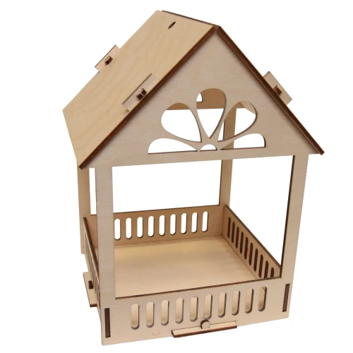 Wooden bird feeder