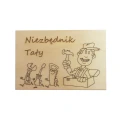Drewniana plakietka z napisem „Niezbędnik taty”