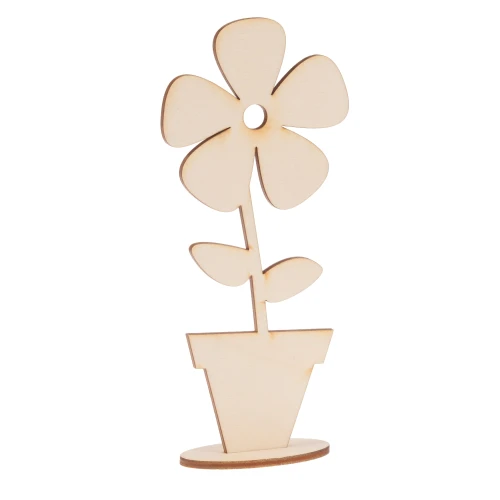 Wooden flower in a pot