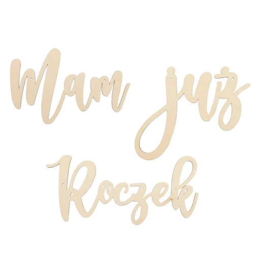 Girlanda drewniana napis Mam już Roczek