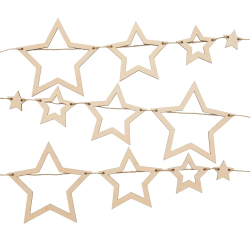 Wooden christmas garland - stars