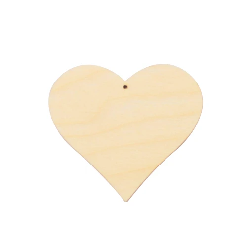 Plywood scrap, ornament, decoration tag - heart 1