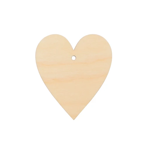 Plywood scrap, ornament, decoration tag - heart 1