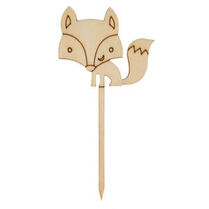 Wooden cake topper - fox
