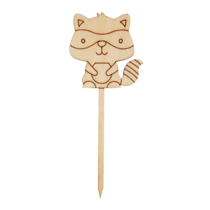 Wooden cake topper - raccoon