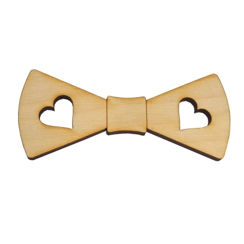 Wooden bow tie - hearts