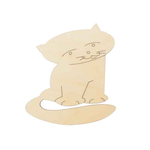 Wooden coaster - cat