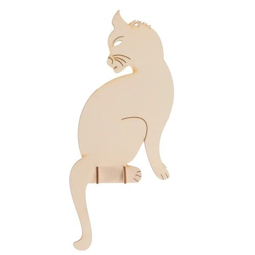 Wooden cat on stands