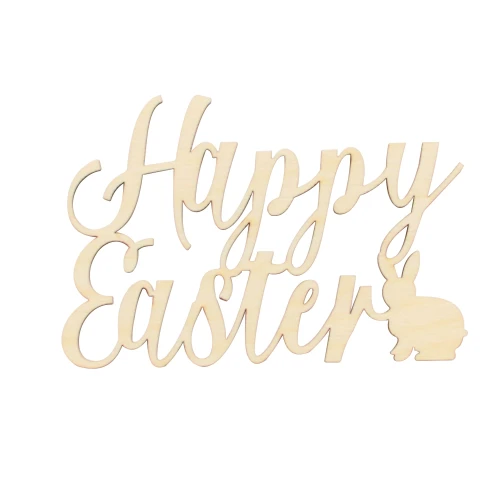Drewniany napis wielkanocny „Happy Easter”