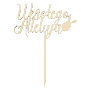 Wooden cake topper - "Wesołego Alleluja"