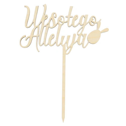 Wooden cake topper - "Wesołego Alleluja"
