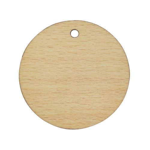 Plywood key ring, oval tag - vignette, gift